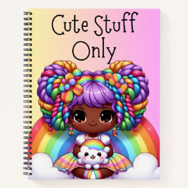 Schattige Stuff Only – Roze Kawaii Regenboog Notitieboek