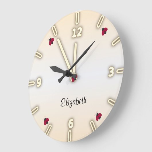 Schattige stut, Ladybugs - Gepersonaliseerd Grote Klok (Hoek)