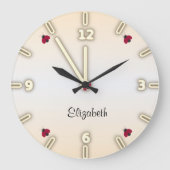 Schattige stut, Ladybugs - Gepersonaliseerd Grote Klok (Voorkant)