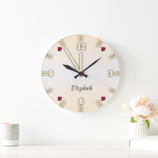 Schattige stut, Ladybugs - Gepersonaliseerd Grote Klok (Huis)