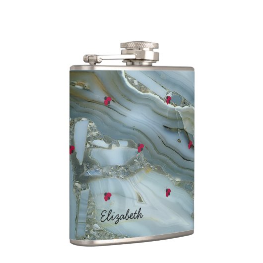 Schattige stut, ladybugs, marmer - op maat gemaakt heupfles (Rechts)