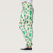 Schattige succulent groene cactus Waterverf patroo Leggings (Links)