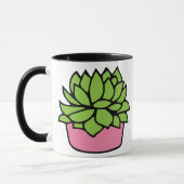 Schattige succulent in roze pot illustratie mok (Links)