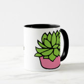 Schattige succulent in roze pot illustratie mok (Voorkant rechts)