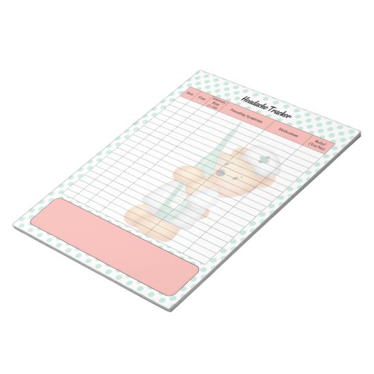 Schattige Sugar Beer Theme Hoofdpijn Tracker Notitieblok (Schuin)