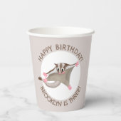 Schattige Sugar Glider Gepersonaliseerde cartoon V Papieren Bekers (Achterkant)