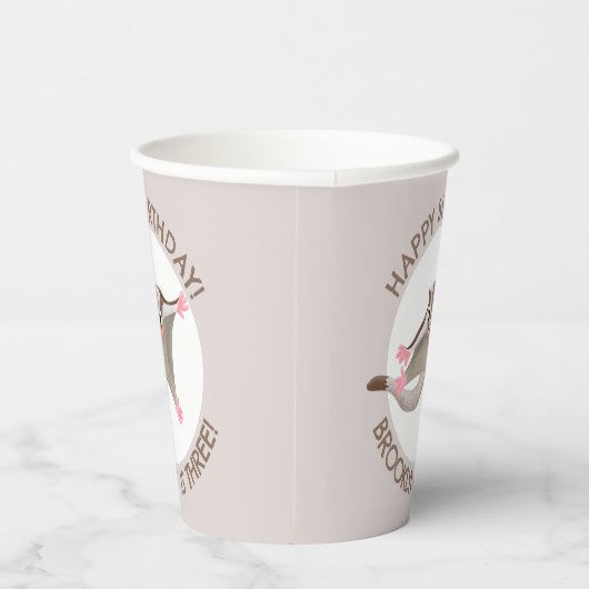 Schattige Sugar Glider Gepersonaliseerde cartoon V Papieren Bekers (Rechts)