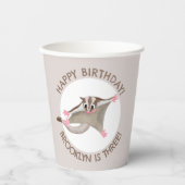 Schattige Sugar Glider Gepersonaliseerde cartoon V Papieren Bekers (Voorkant)