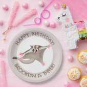 Schattige Sugar Glider Gepersonaliseerde cartoon V Papieren Bordje (Feest)