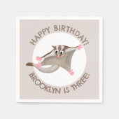 Schattige Sugar Glider Gepersonaliseerde cartoon V Servet (Voorkant)
