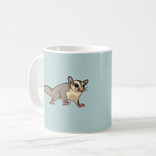 Schattige Sugar Glider mok Blauw (Voorkant links)