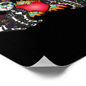 Schattige Sugar Skull Cat Duo Hart Mexicaans Dia D Poster (Hoek)