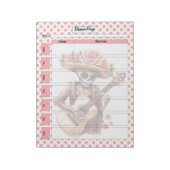 Schattige Sugar Skull Dinner Meal Prep Notitieblok (Linkerzijde)