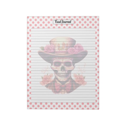 Schattige Sugar Skull Food Journal Notitieblok (Linkerzijde)