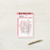 Schattige Sugar Skull Weekly Meal Plan Post-it® Notes (Op bureau)