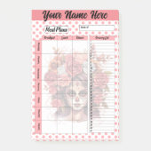 Schattige Sugar Skull Weekly Meal Plan Post-it® Notes (Voorkant)