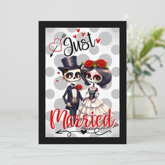 Schattige Suiker Schedel Bedankkaart (Staand voorkant)