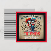 Schattige Suiker Schedel Feestdagenkaart (Voorkant / Achterkant)