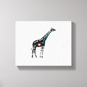 Schattige Suiker Schedel Mexicaanse Giraf Hallowee Canvas Afdruk