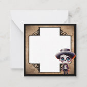 Schattige Suiker Schedel Notitiekaartje (Achterkant)