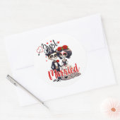 Schattige Suiker Schedel Ronde Sticker (Envelop)