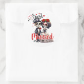 Schattige Suiker Schedel Ronde Sticker (Tas)