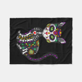 Schattige suikerschedel Mexicaanse kat Halloween D Fleece Deken (Voorkant (Horizontaal))