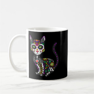Schattige suikerschedel Mexicaanse kat Halloween D Koffiemok