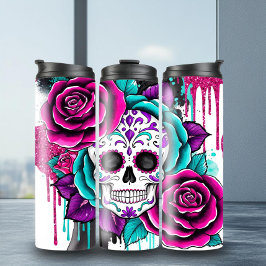 Schattige suikerschedel thermosbeker