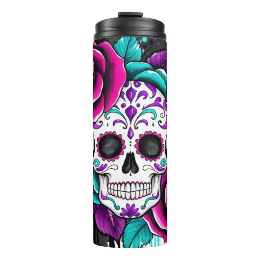 Schattige suikerschedel thermosbeker (Voorkant)