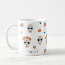 Schattige suikerschedelpatroon | Modern Halloween Koffiemok