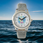 schattige Summer unicorn voegt kind toe aan meisje Horloge<br><div class="desc">schattige Summer unicorn voegt naam kind toe</div>