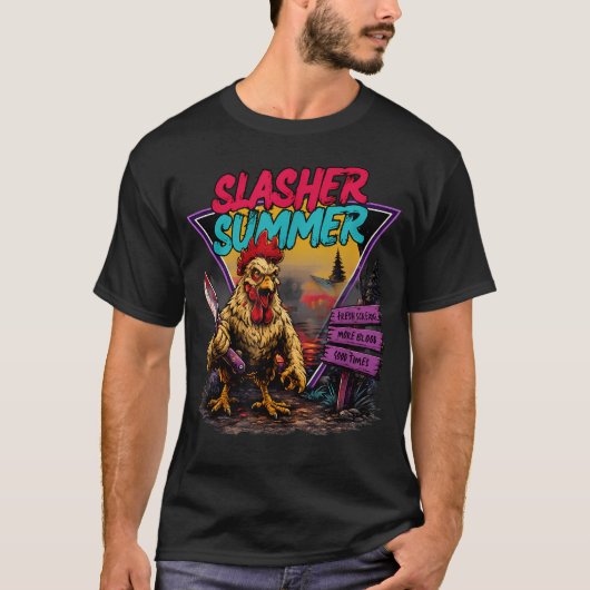 Schattige Summerween Slasher Summer Horror Kip T-shirt (Voorkant)