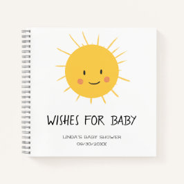 Schattige Sun Boy Baby shower Gastenboek Notitieboek
