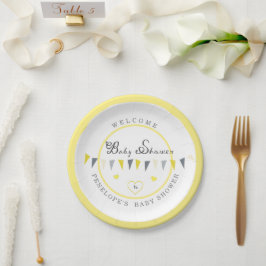 Schattige Sunny Elegance Bunting Baby shower Papieren Bordje