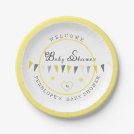 Schattige Sunny Elegance Bunting Baby shower Papieren Bordje