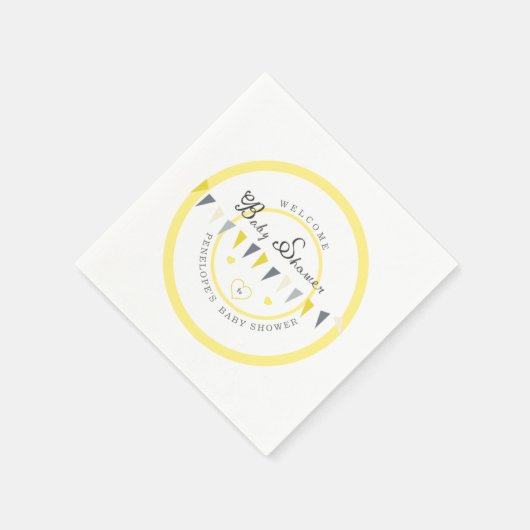 Schattige Sunny Elegance Bunting Baby shower Servet (Hoek)