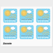 Schattige Sunshine Baby shower Dank u Stickers (Vel)