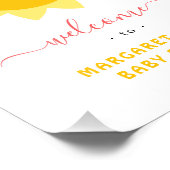 Schattige Sunshine Baby shower Welkomstbord Foto Afdruk (Hoek)