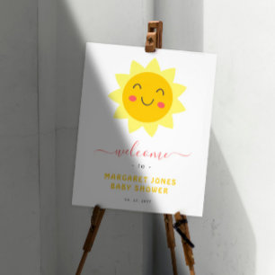 Schattige Sunshine Baby shower Welkomstbord Foto Afdruk