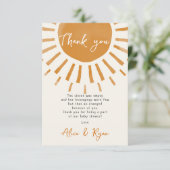 Schattige Sunshine Boho Baby shower gedicht Bedankkaart (Staand voorkant)