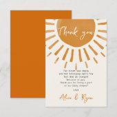 Schattige Sunshine Boho Baby shower gedicht Bedankkaart (Voorkant / Achterkant)