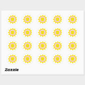 Schattige Sunshine Yellow Ronde Sticker (Vel)