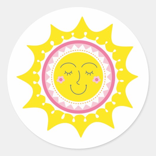 Schattige Sunshine Yellow Ronde Sticker (Voorkant)
