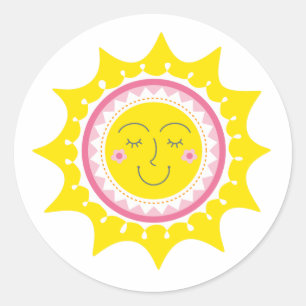 Schattige Sunshine Yellow Ronde Sticker