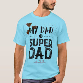 Schattige Super Vader Snor Hero Typography Vaderda T-shirt