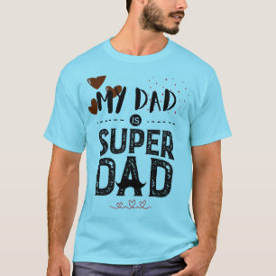 Schattige Super Vader Snor Hero Typography Vaderda T-shirt