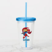 Schattige Supergirl Stance Acryl Drinkbeker (Voorkant)