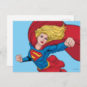 Schattige Supergirl Stance Briefkaart (Voorkant / Achterkant)