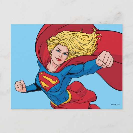 Schattige Supergirl Stance Briefkaart (Voorkant)